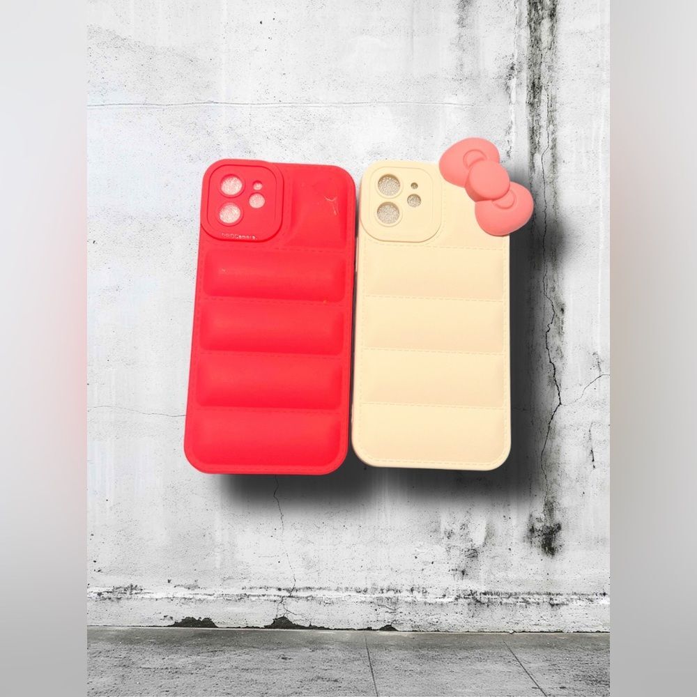 iPhone 12 / 12 Pro Case Set (3) – Puffer + Bow + Retro Tech brand new